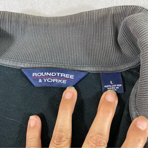 RoundTree and Yorke Pullover Shirt Quarter Zip Long Sleeve Knit Cuffs Lg… - Picture 4 of 7
